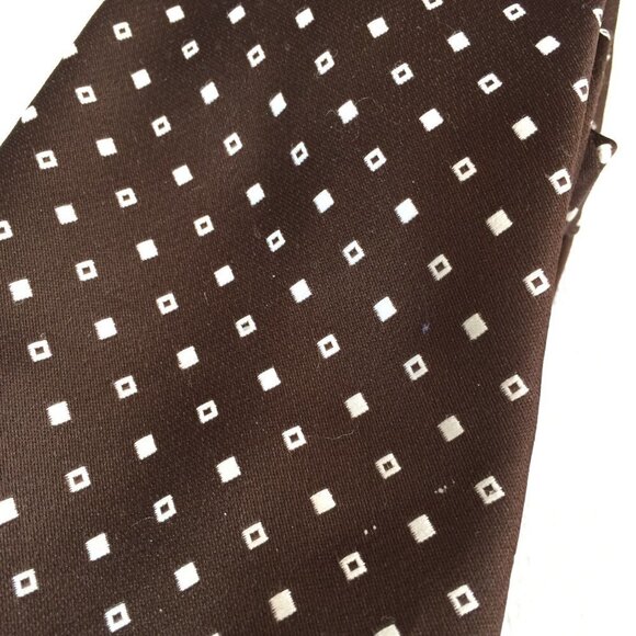 Vintage Mens Tie Prova 1990s WIDE Made in Britain Brown 100% Polyester Necktie - Picture 2 of 3